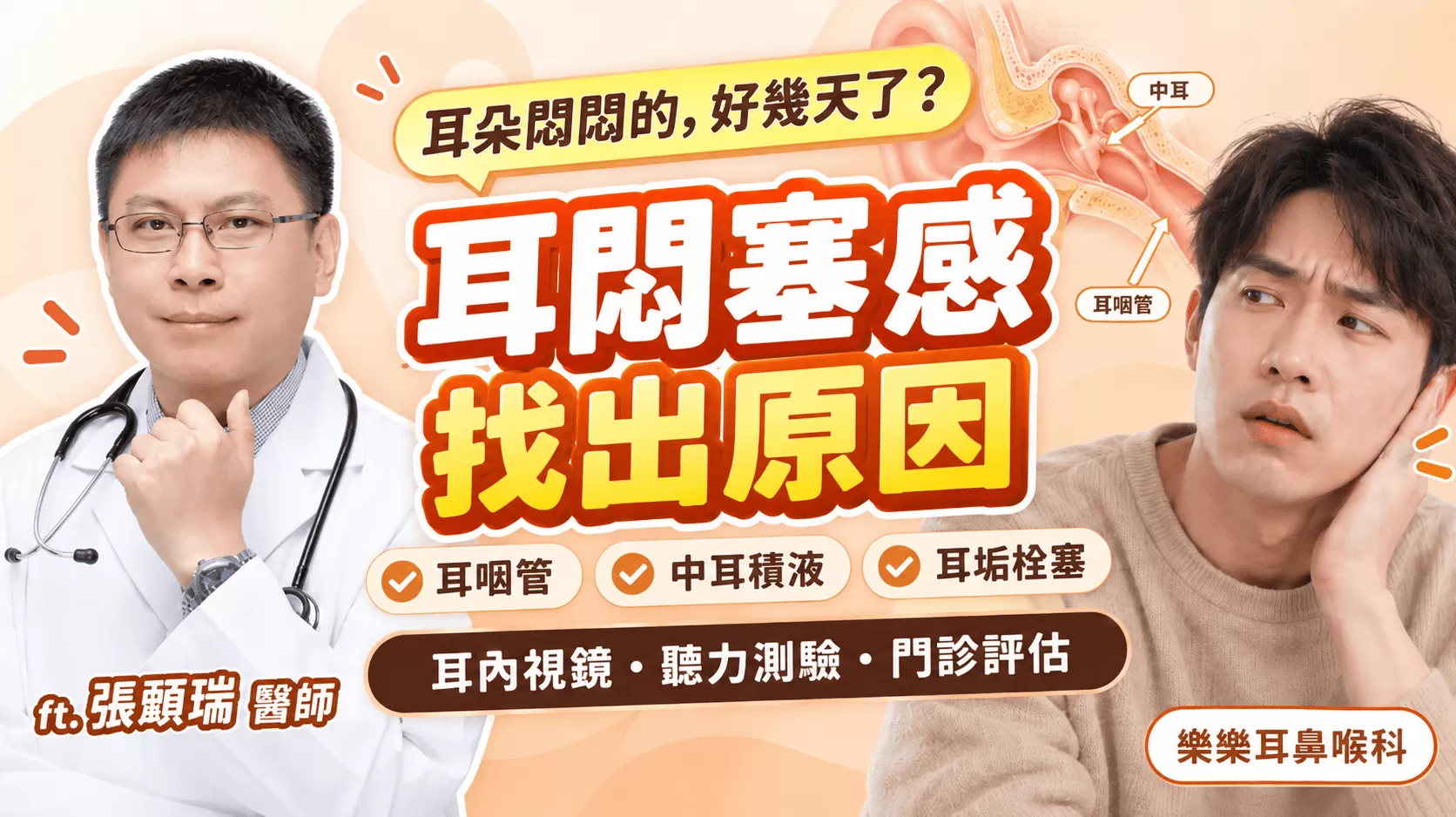耳朵悶悶的、悶塞感怎麼辦？｜台中耳鼻喉科 推薦