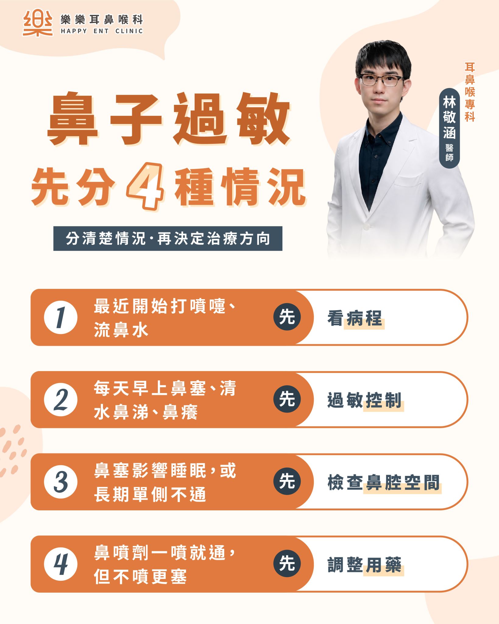 鼻子過敏原因分層示意